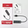Axagon HUE-M1A 4x USB 3.2 Gen 1 MINI centrinė, metalinė, 20 cm USB-A laidas