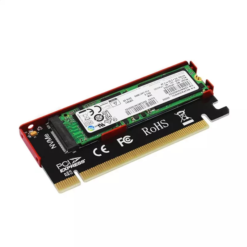 Axagon PCEM2-S PCIe x16 - M.2 NVMe M-key lizdo adapteris, su pasyviu aliuminio radiatoriumi