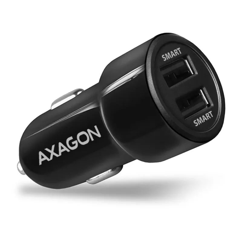 Axagon PWC-5V5 SMART automobilinis kroviklis 24W, 2x USB-A prievadas, 5V/2.4A + 5V/2.4A
