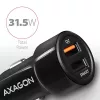 Axagon PWC-QC5 mobiliojo įrenginio įkroviklis Mobilusis telefonas, Išmanusis telefonas, Planšetė, Universalus Juoda Cigarečių degiklis Greitas įkrovimas Automatinis