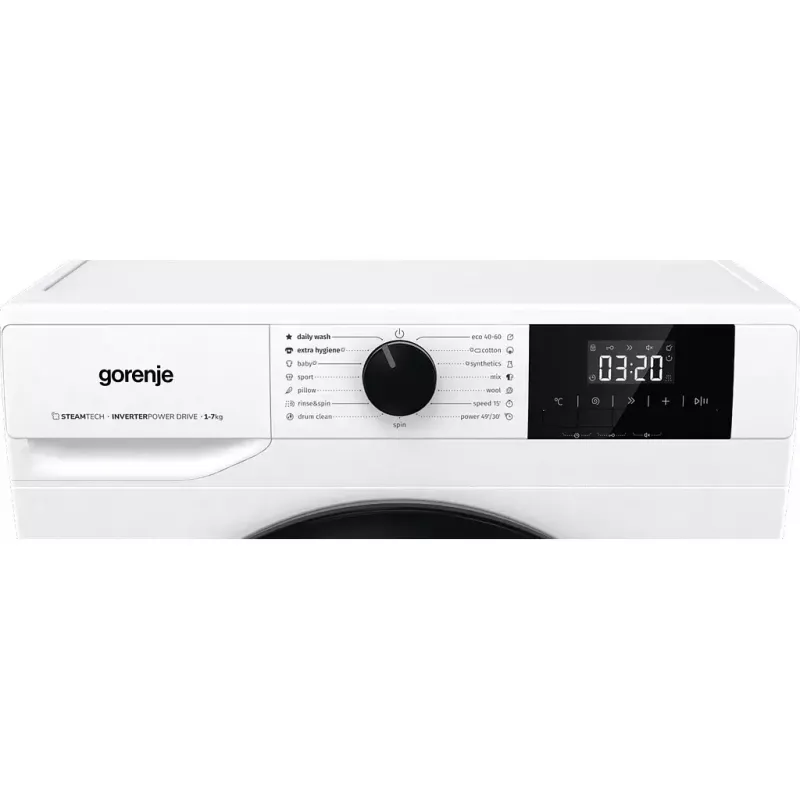 Skalbimo mašina Gorenje W3NGPI72SBS priekinio įkrovimo 7 kg, 1200 aps./min, LCD, garai, 59,5×43,5 cm, energijos klasė B