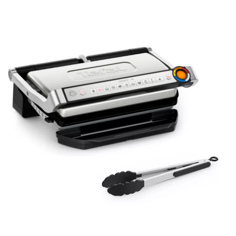 Kontaktinė grilio keptuvė Tefal OptiGrill + XL GC728D10, 2000 W, 800 cm² nelimpančios plokštės, 9 programos, 400×200 mm kepimo paviršius