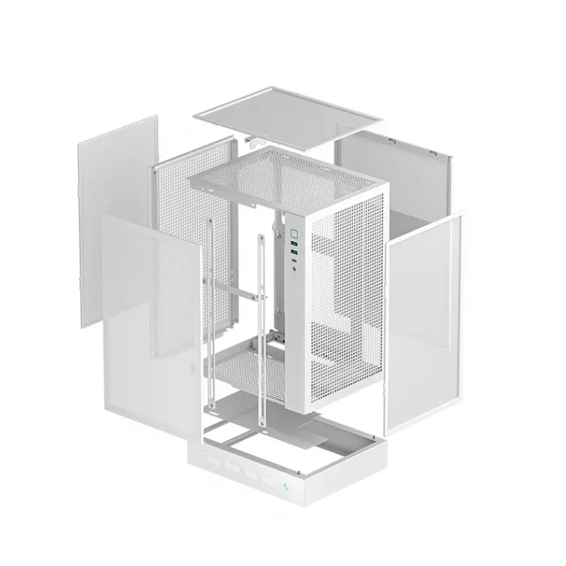 PC korpusas DeepCool R-CH170-WHNPI0D-G-1 Tower baltas, Mini-ATX, LED ekranas, 305 mm GPU, 172 mm CPU aušintuvas