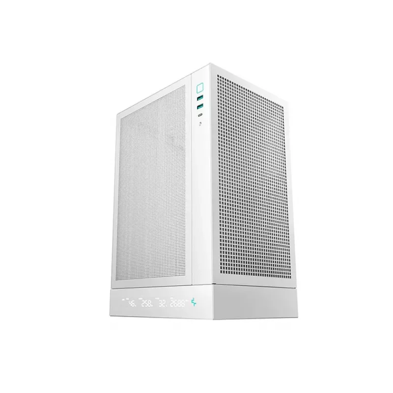 PC korpusas DeepCool R-CH170-WHNPI0D-G-1 Tower baltas, Mini-ATX, LED ekranas, 305 mm GPU, 172 mm CPU aušintuvas