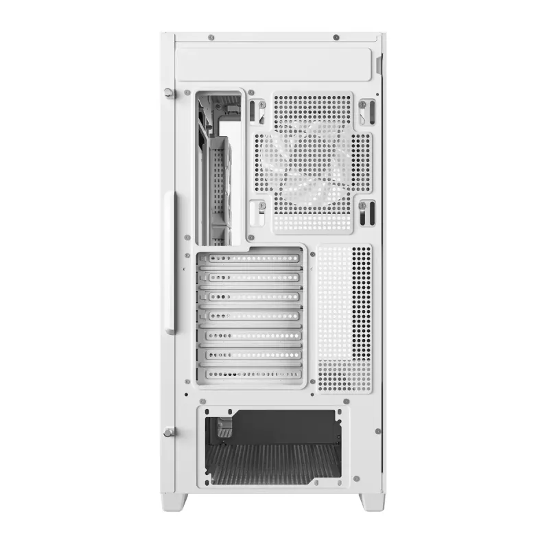 PC korpusas DeepCool CG580 4F WH Midi Tower ATX/Micro ATX/ITX, grūdintas stiklas, 3×120 mm + galinis 120 mm ventiliatorius, baltas