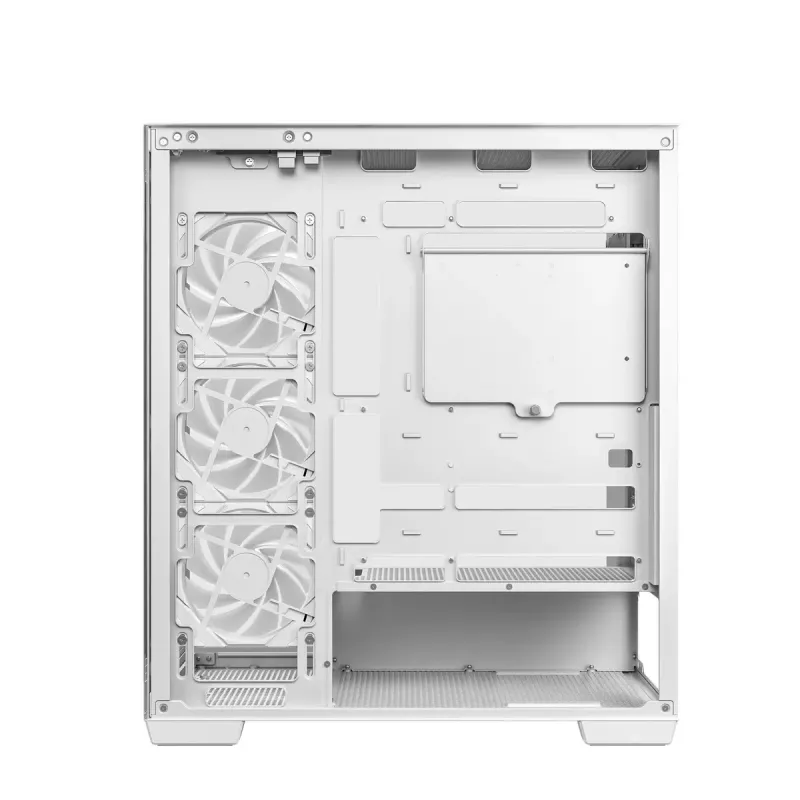 PC korpusas DeepCool CG580 4F WH Midi Tower ATX/Micro ATX/ITX, grūdintas stiklas, 3×120 mm + galinis 120 mm ventiliatorius, baltas