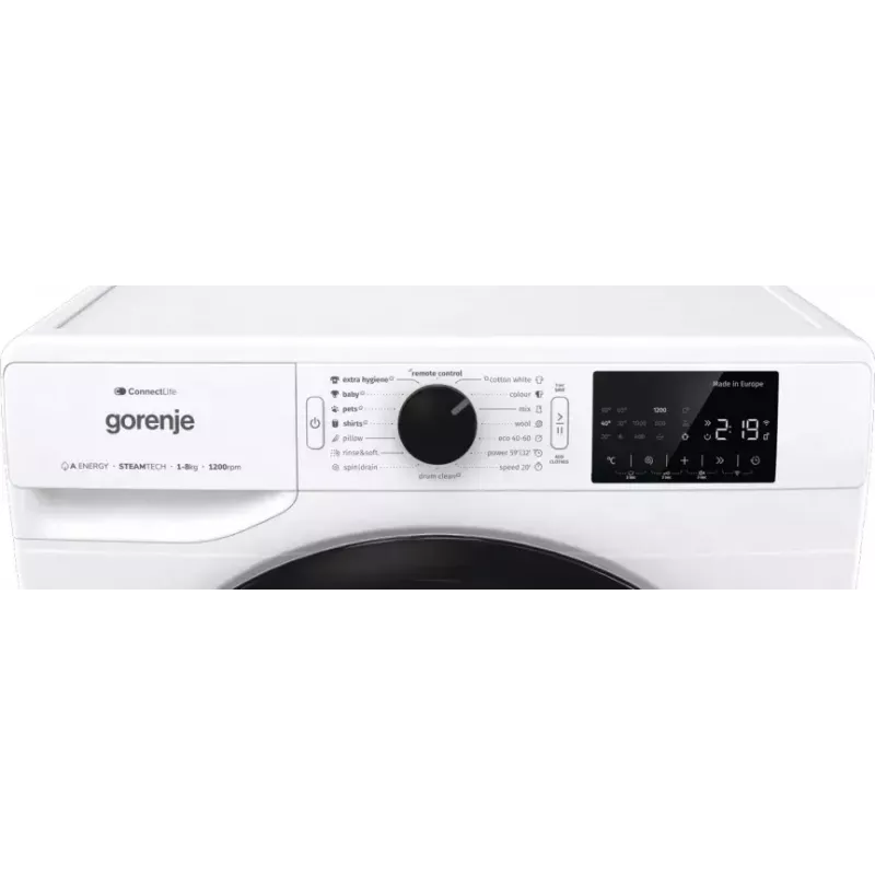 Gorenje WPNEI82A1SWIFI skalbimo mašina, priekinis pakrovimas, 8 kg, 1200 aps./min., balta