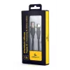 GEMBIRD Premium silikoninis USB-C įkrovimo ir duomenų laidas, 1,5 m – juodas