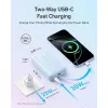 Anker Zolo 10000mAh įkroviklis, 30W itin spartus įkrovimas, integruotas USB-C laidas, baltas