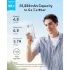 Anker Zolo 10000mAh įkroviklis, 30W itin spartus įkrovimas, integruotas USB-C laidas, baltas