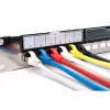 DIGITUS modulinis galvanizuotas pataisų skydas – ekranuotas 24 prievadų, tuščias, 1U montuojamas į stovą, juodas RAL 9005