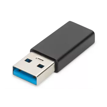 DIGITUS USB Type-C adapteris, A tipo į C tipo, kištukas/lizdas, 3A, 5 GB, 3.0 versija, juodas