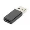 DIGITUS USB Type-C adapteris, A tipo į C tipo, kištukas/lizdas, 3A, 5 GB, 3.0 versija, juodas