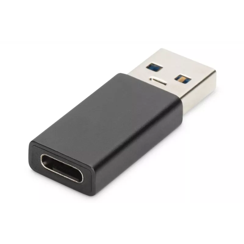 DIGITUS USB Type-C adapteris, A tipo į C tipo, kištukas/lizdas, 3A, 5 GB, 3.0 versija, juodas