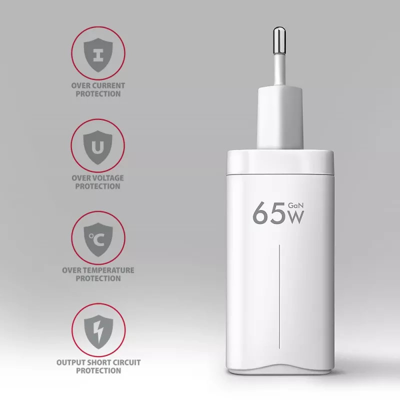 Axagon ACU-DPQ65W PD3.0 & QC4+ 3x IŠVESTYS sieninis įkroviklis 65W