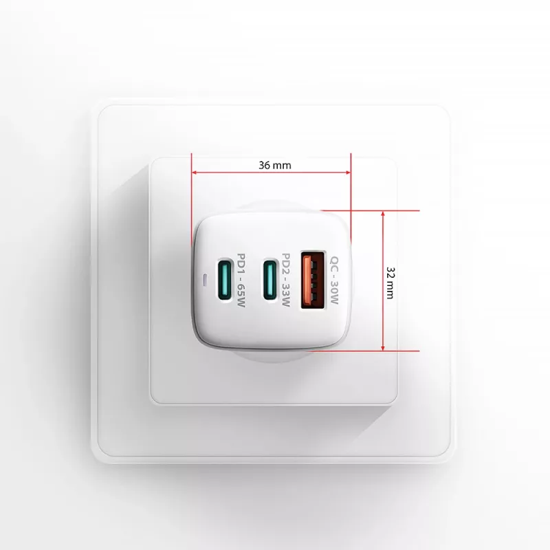 Axagon ACU-DPQ65W PD3.0 & QC4+ 3x IŠVESTYS sieninis įkroviklis 65W