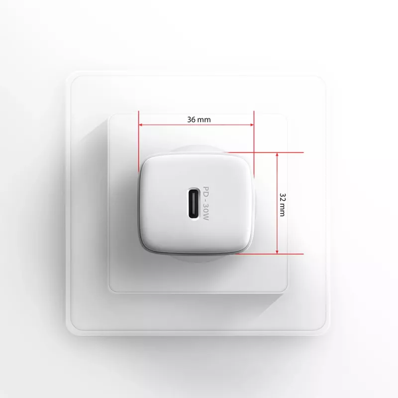 Sieninis įkroviklis Axagon ACU-PD30W 1x QC3.0/AFC/FCP/PD Type-C 30W Baltas