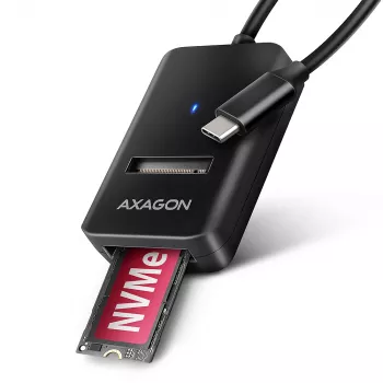 „Axagon ADM2-CM“ USB-C adapteris M.2 NVMe SATA 10Gbps, juodas