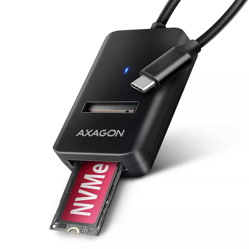 „Axagon ADM2-CM“ USB-C adapteris M.2 NVMe SATA 10Gbps, juodas