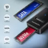 „Axagon ADM2-CM“ USB-C adapteris M.2 NVMe SATA 10Gbps, juodas