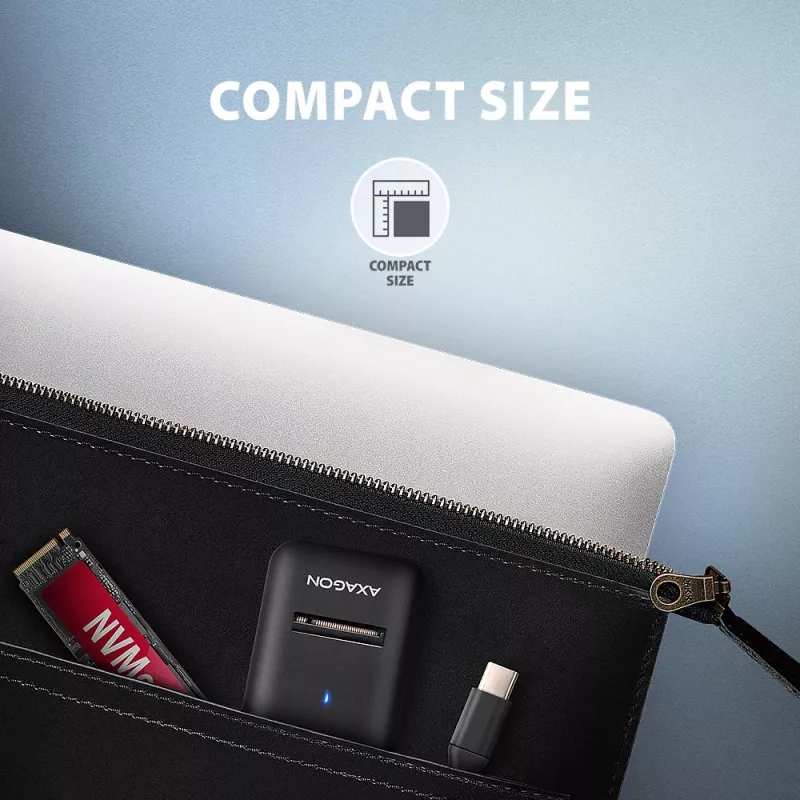 „Axagon ADM2-CM“ USB-C adapteris M.2 NVMe SATA 10Gbps, juodas