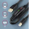 Axagon ADR-210B USB 2.0 A-M -> B-M aktyvus jungiamasis / kartotuvinis laidas 10 m