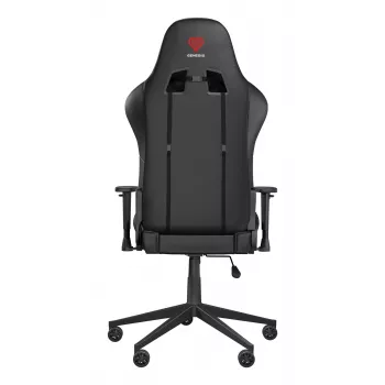 Žaidimų kėdė GENESIS Nitro 440 G2, paminkštinta sėdynė, audinys/dirbtinė oda, pilka/juoda, max 120 kg, reguliuojama atlošas ir 1D porankiai