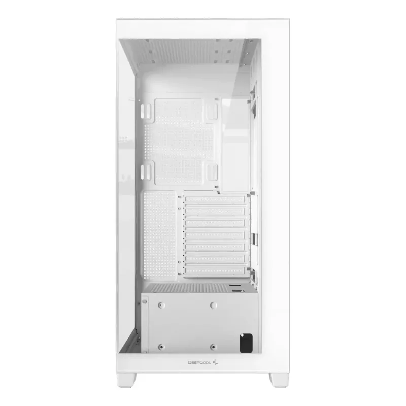 PC korpusas DeepCool CG580 WH White — ATX/mATX/ITX, grūdintas stiklas, palaiko 120/140 mm ventiliatorius, 3,5 colio × 2, 2,5 colio × 3, USB 3.2 Gen1