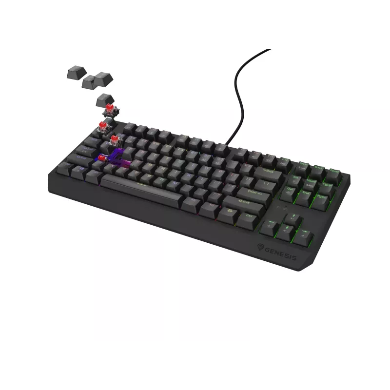 GENESIS Thor 230 TKL klaviatūra žaidimams USB + RF belaidis + Bluetooth QWERTY Juoda