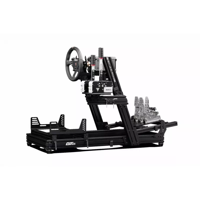 Lenktynių simuliatoriaus kabina Next Level Racing GTElite Wheel Plate Edition — aliuminio ir anglinio plieno vairo ir pedalų tvirtinimo platforma