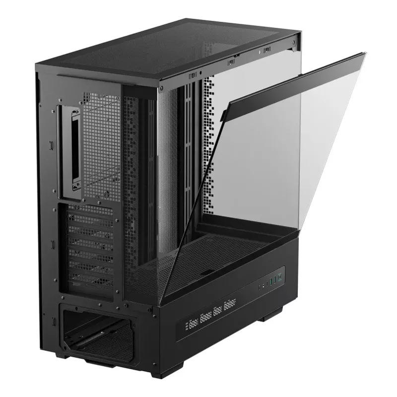 PC korpusas DeepCool CH690 DIGITAL Tower Juoda — ATX/Micro-ATX/Mini-ITX, LCD ekranas, 3×2,5 col. + 1×3,5 col. nišos, iki 450 mm GPU, 182 mm CPU aušintuvas