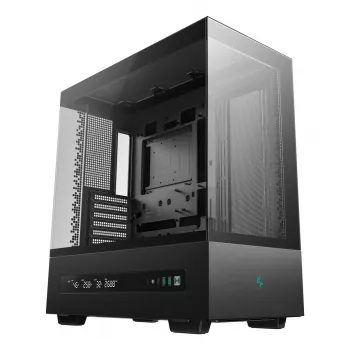 PC korpusas DeepCool CH690 DIGITAL Tower Juoda — ATX/Micro-ATX/Mini-ITX, LCD ekranas, 3×2,5 col. + 1×3,5 col. nišos, iki 450 mm GPU, 182 mm CPU aušintuvas