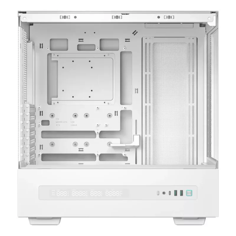 PC korpusas DeepCool CH690 Tower White — ATX/microATX palaikymas, LCD ekranas, 3x2,5 colio lizdai, 1x3,5 colio, GPU iki 450 mm, CPU aušintuvo aukštis 182 mm