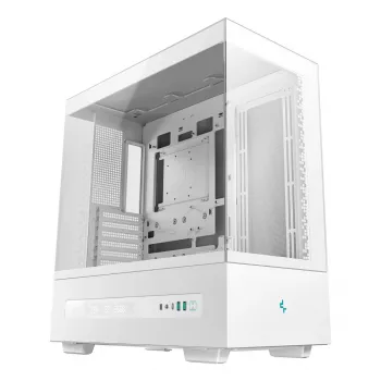 PC korpusas DeepCool CH690 Tower White — ATX/microATX palaikymas, LCD ekranas, 3x2,5 colio lizdai, 1x3,5 colio, GPU iki 450 mm, CPU aušintuvo aukštis 182 mm