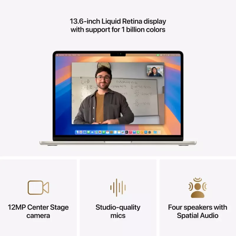 Nešiojamasis kompiuteris Apple MacBook Air 13 colių M4 10 branduolių CPU 8 branduolių GPU 16 GB RAM 256 GB SSD macOS