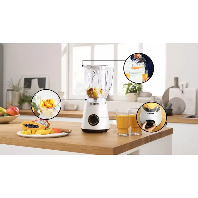 Bosch Serie 4 MMB6141W blenderis 1,5 L Stalo blenderis 1200 W Baltas