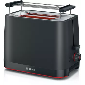 Skrudintuvas Bosch TAT3M123 2 griežinėliams, 950 W, juodas, sukamasis valdymas, atšildymas ir pakaitinimas