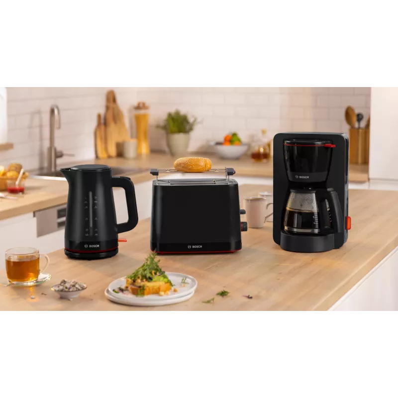 Skrudintuvas Bosch TAT3M123 2 griežinėliams, 950 W, juodas, sukamasis valdymas, atšildymas ir pakaitinimas