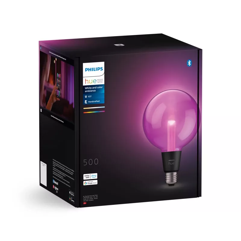Philips Hue White and colour ambience G125 – E27 išmanioji lemputė, Bluetooth/Zigbee, LED, E27, G125, 2000 K, 6500 K