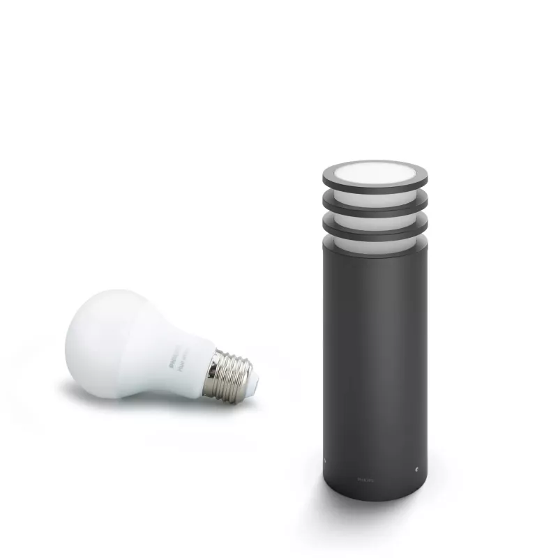 Philips Hue White Lucca lauko stovas, išmanusis stovo / stulpo apšvietimas, Bluetooth / Zigbee, antracito, LED, aliuminis, E27