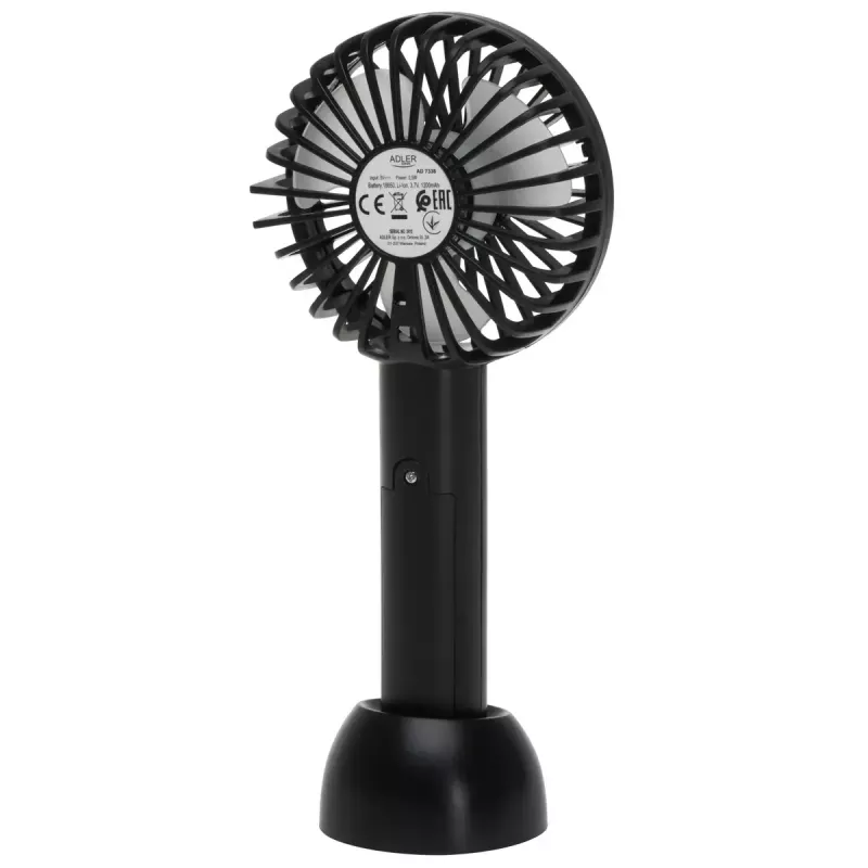 Stalinis ventiliatorius Adler AD 7338 Mini USB — 7 cm skersmuo, 3 greičiai, juodas