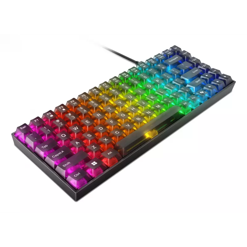 Mechaninė žaidimų klaviatūra Lenovo Legion K510 Mini Pro 75% US anglų k., 84 klavišai, RGB, USB, 1,8 m laidas, juoda/skaidri