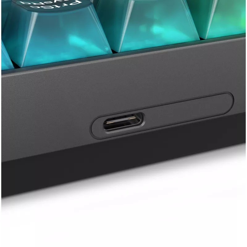 Mechaninė žaidimų klaviatūra Lenovo Legion K510 Mini Pro 75% US anglų k., 84 klavišai, RGB, USB, 1,8 m laidas, juoda/skaidri