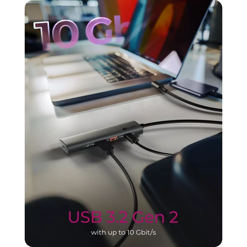 ICY BOX IB-HUB1437-CPD laidinis USB 3.2 Gen 2 (3.1 Gen 2) Type-C juodas