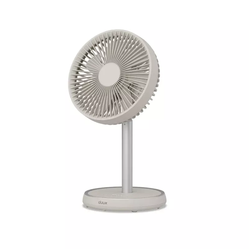 Stovimas ventiliatorius Duux Rize Flex 21 cm, 4 greičiai, osciliacija, 10 W, pilkšvai smėlio spalvos