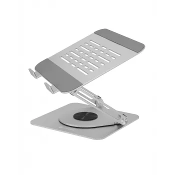 Nešiojamojo kompiuterio stovas RAIDSONIC IB-NH300-R, aliuminis, sidabrinis, tinka 17 colių (43,2 cm), 360° pasukimas, 280×230×550 mm