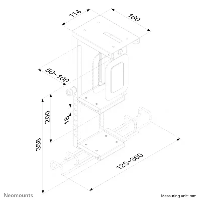 Neomounts CPU-D075BLACK/LK CPU laikiklis - užrakinamas - max 10 kg - universalus