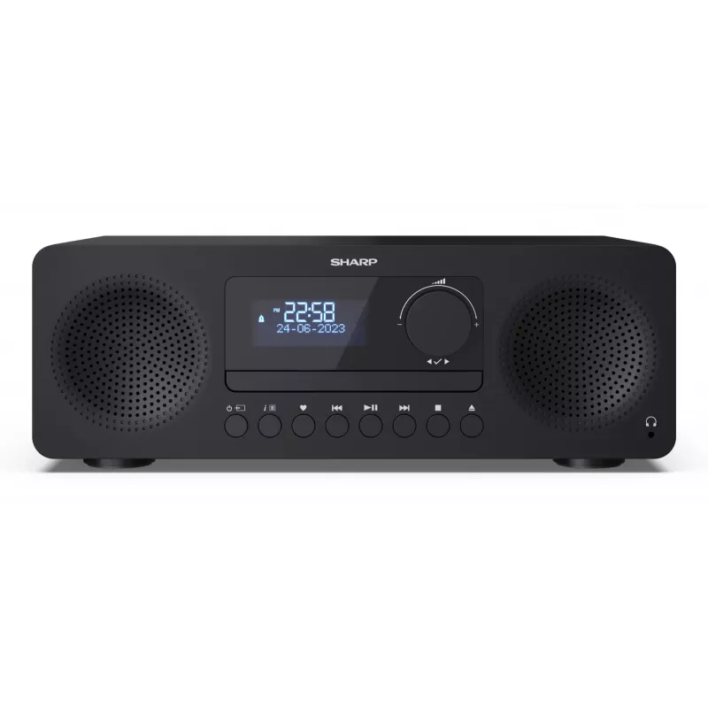 Mikro garso sistema namams Sharp XL-B720D 30 W, dviejų krypčių garsiakalbiai, DAB/DAB+/FM, optinių diskų grotuvas, juoda