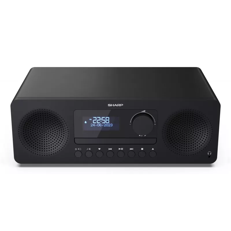 Mikro garso sistema namams Sharp XL-B720D 30 W, dviejų krypčių garsiakalbiai, DAB/DAB+/FM, optinių diskų grotuvas, juoda