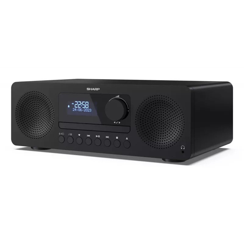 Mikro garso sistema namams Sharp XL-B720D 30 W, dviejų krypčių garsiakalbiai, DAB/DAB+/FM, optinių diskų grotuvas, juoda